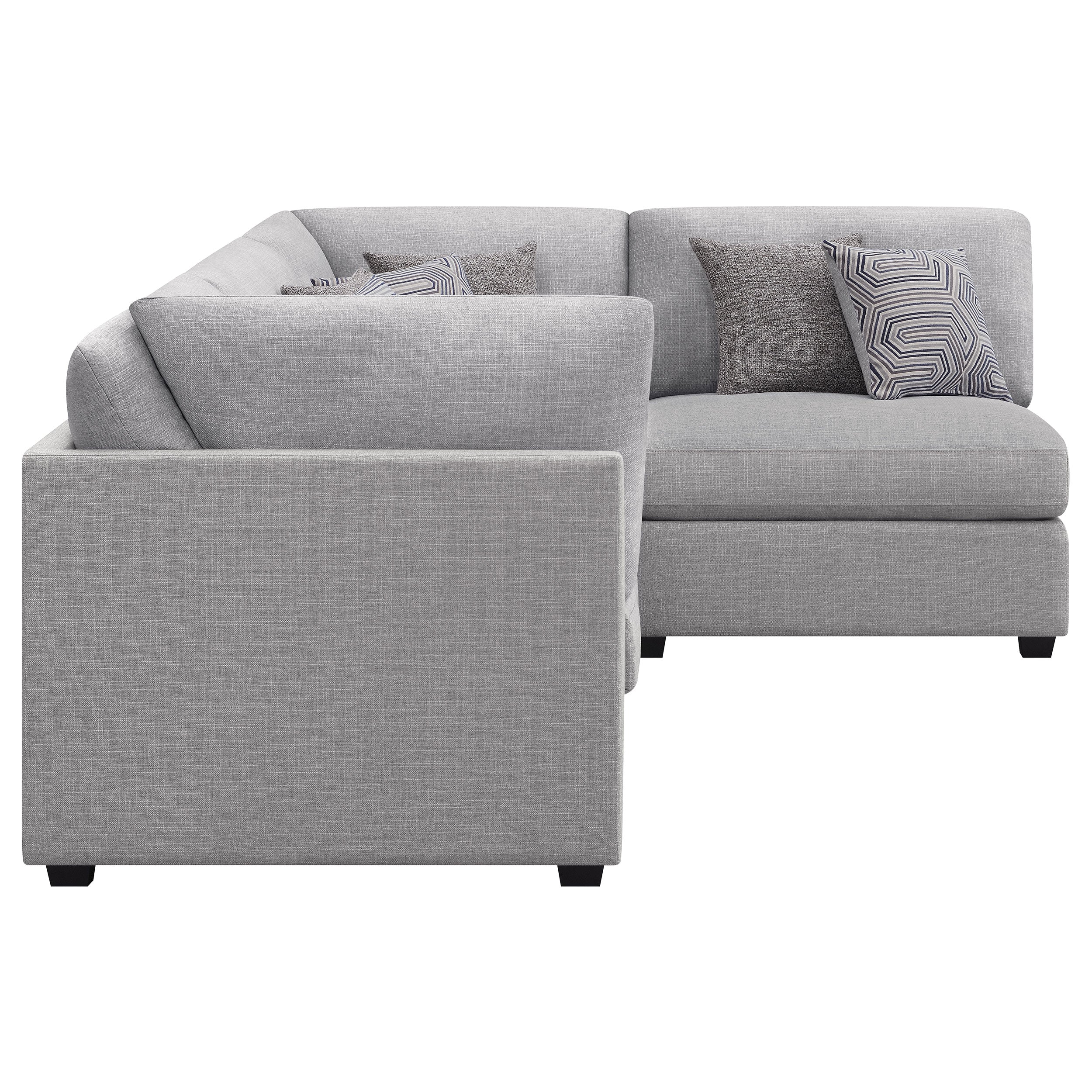 Gray 4-Piece Modular Sectional Sofa
