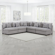 Gray 5-Piece Modular Sectional Sofa