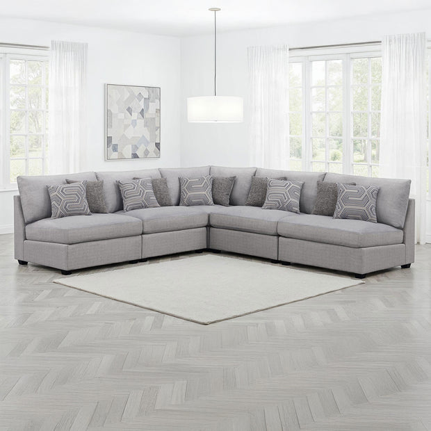 Gray 5-Piece Modular Sectional Sofa