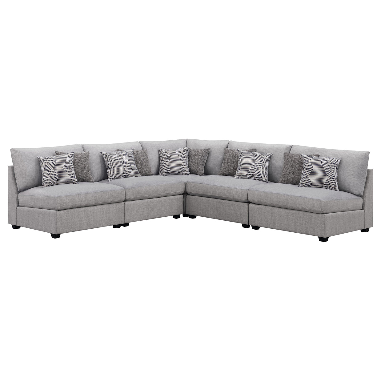 Gray 5-Piece Modular Sectional Sofa