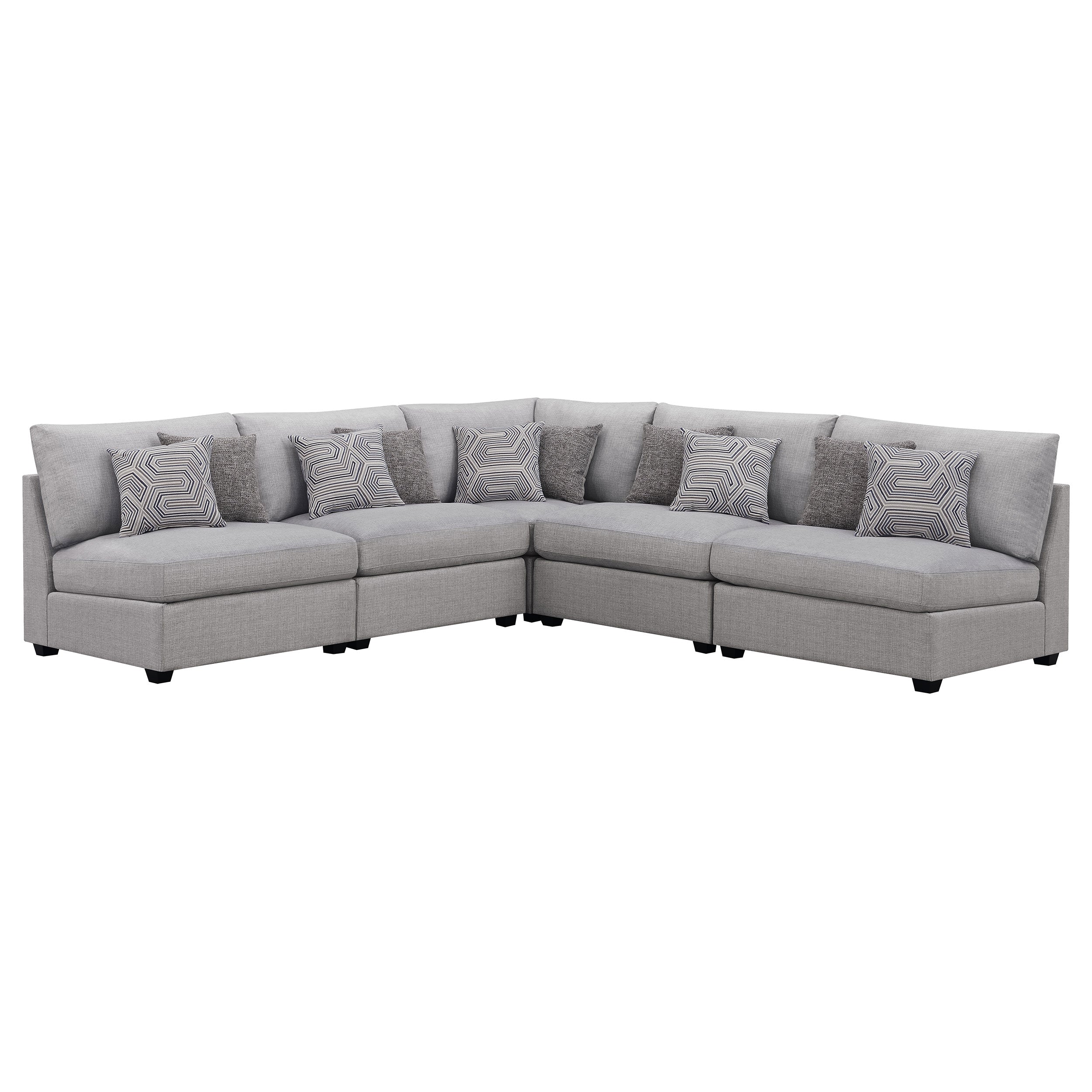 Gray 5-Piece Modular Sectional Sofa