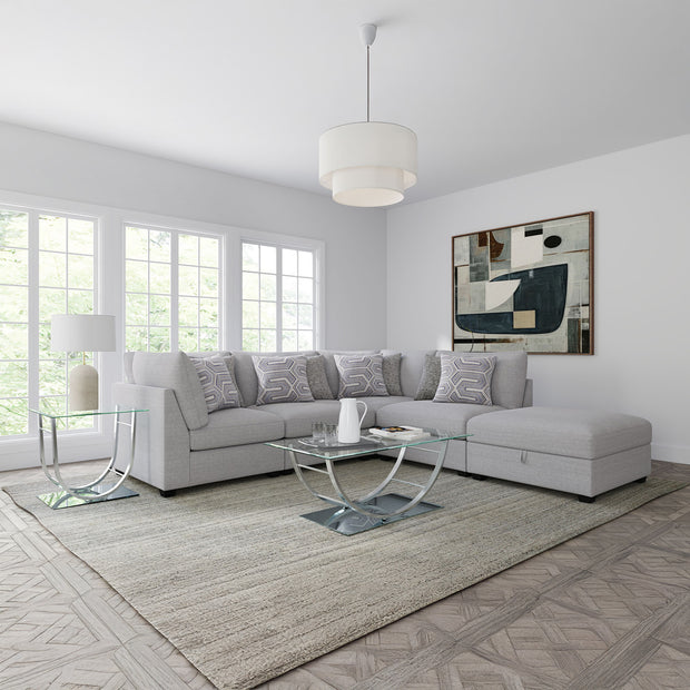 Modern Modular Sectional Sofa with Storage Ottoman