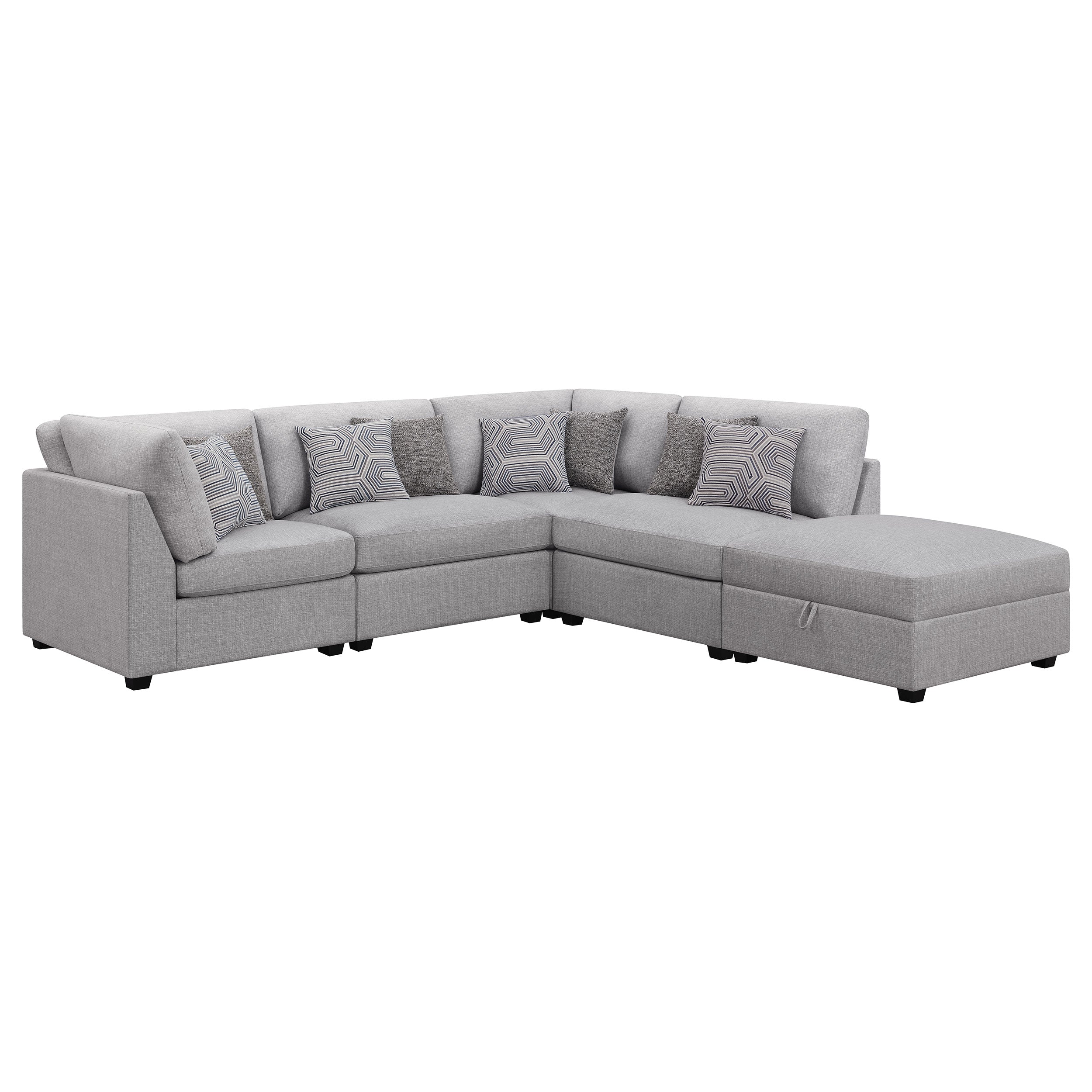 Gray 5-Piece Modular Sectional Sofa