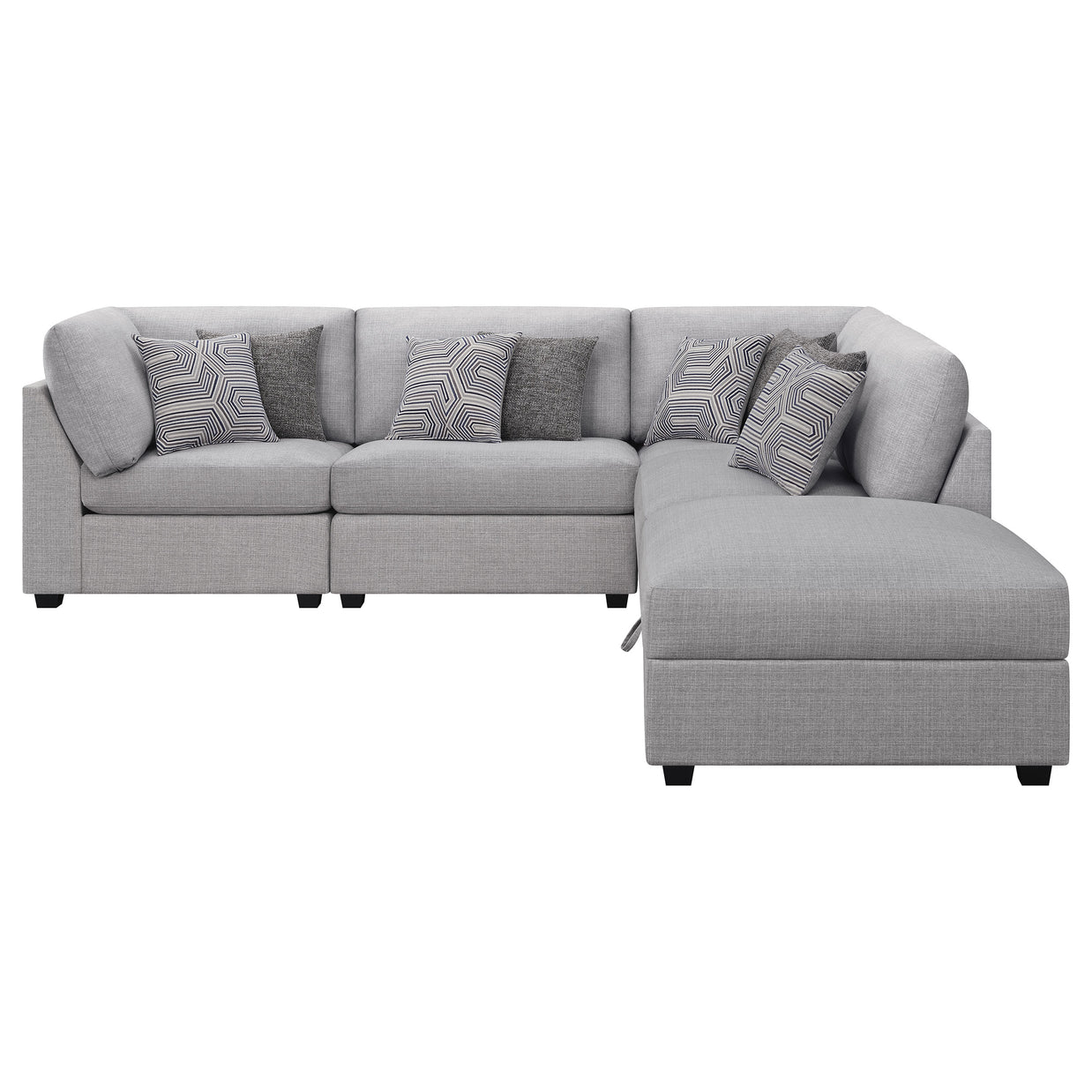Gray 5-Piece Modular Sectional Sofa