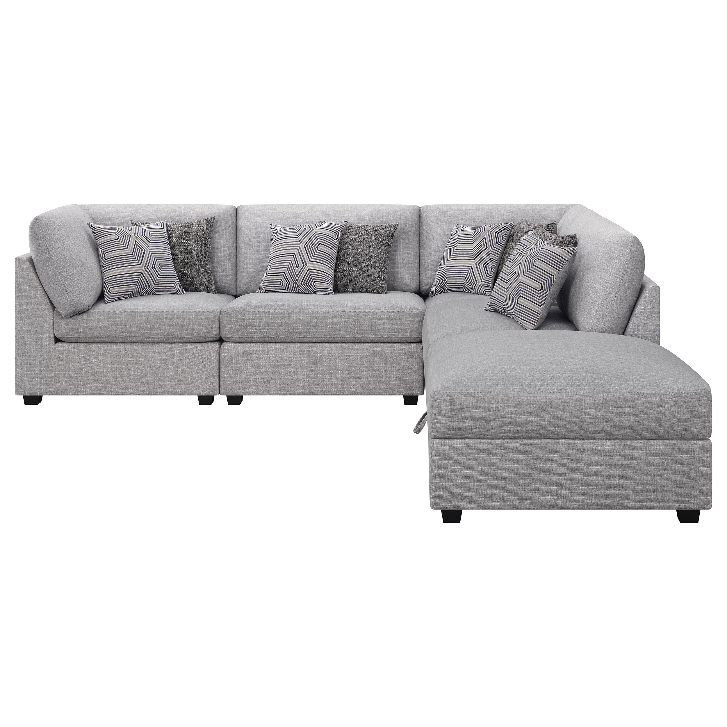 Gray 5-Piece Modular Sectional Sofa