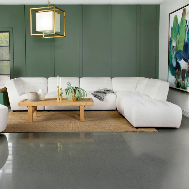6-Piece Modular Upholstered Sectional Sofa with Ottoman