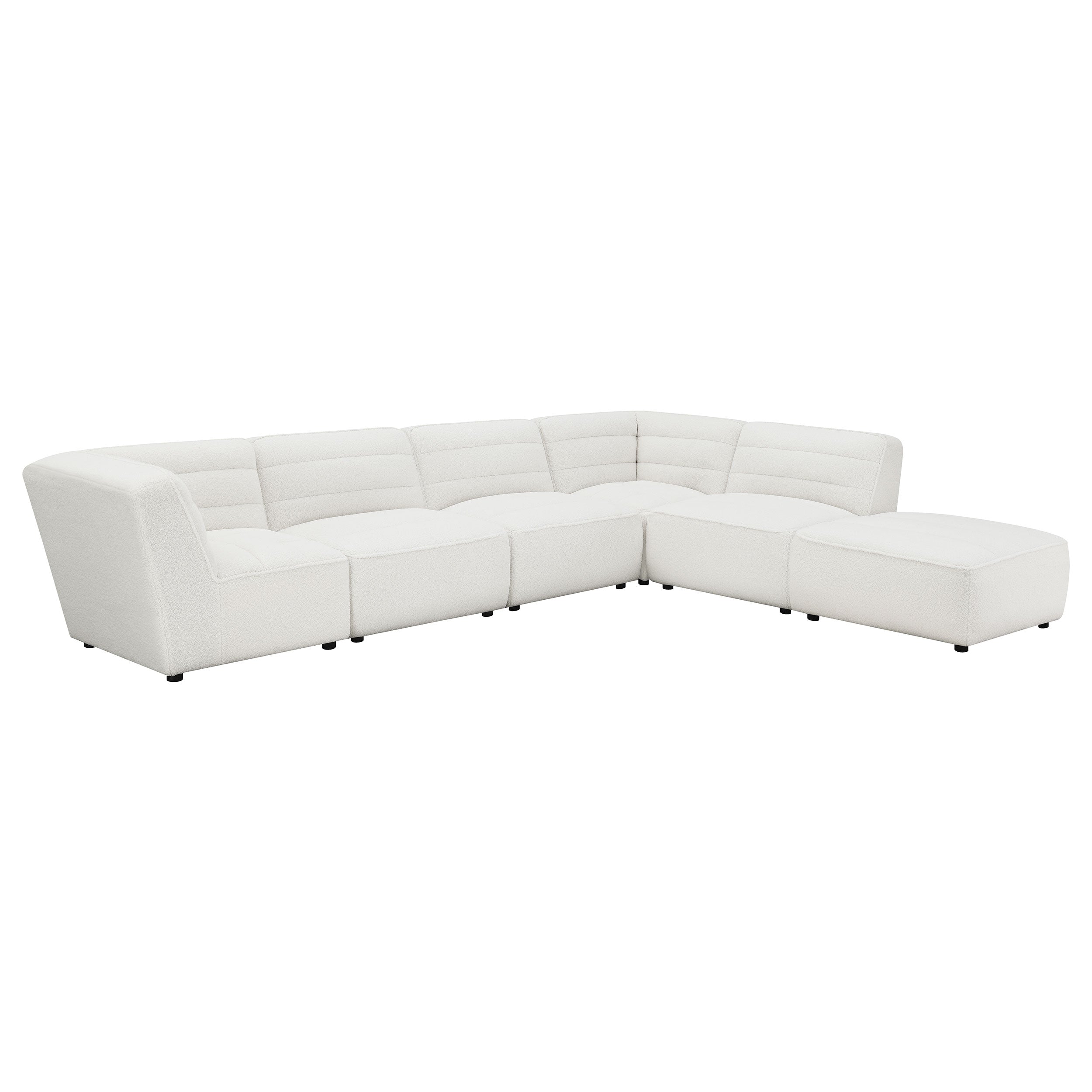 6-Piece Modular Upholstered Sectional Sofa with Ottoman