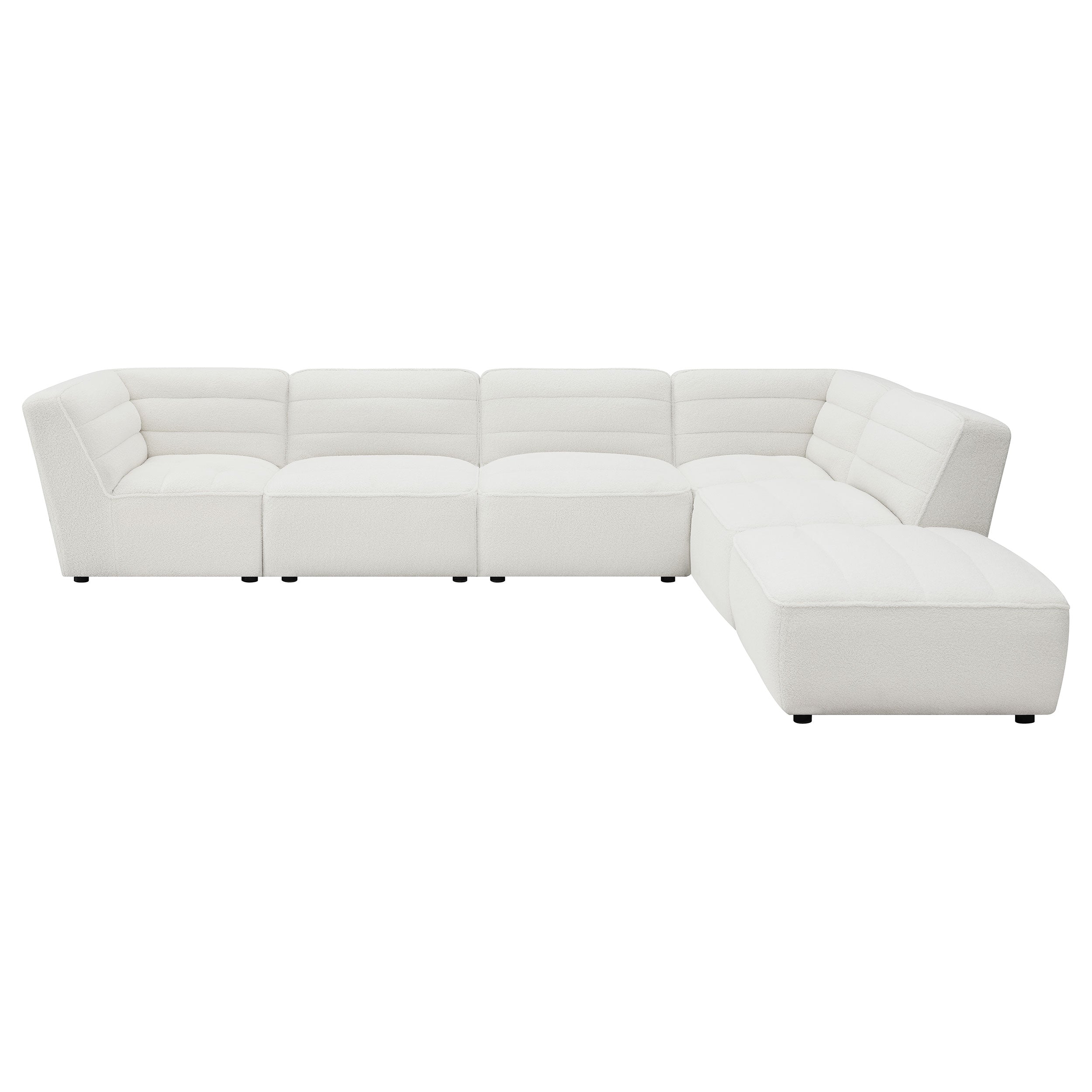 6-Piece Modular Upholstered Sectional Sofa with Ottoman