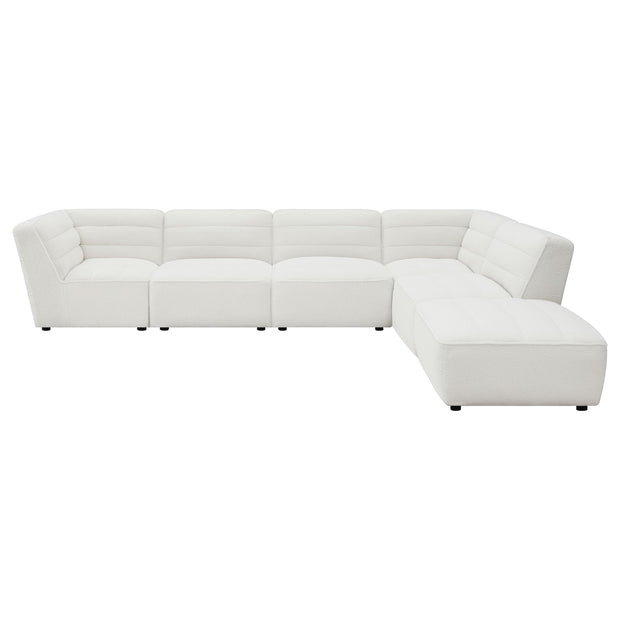 6-Piece Modular Upholstered Sectional Sofa with Ottoman