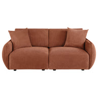 Orange Chenille Upholstered Lounge Loveseat