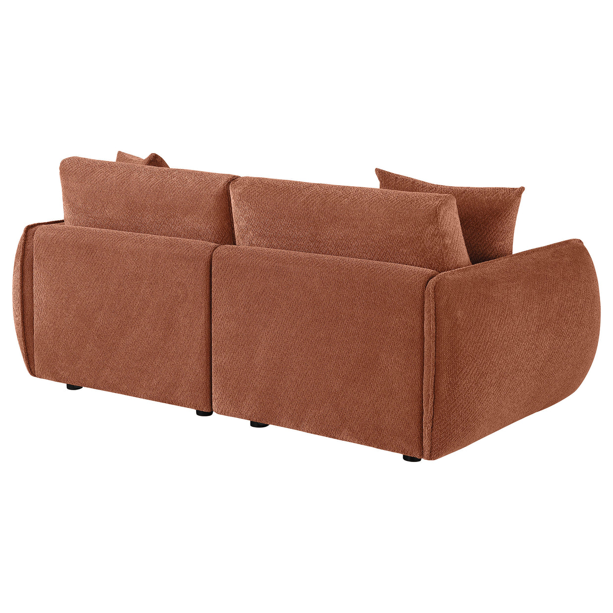 Orange Chenille Upholstered Lounge Loveseat