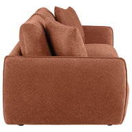 Orange Chenille Upholstered Lounge Loveseat