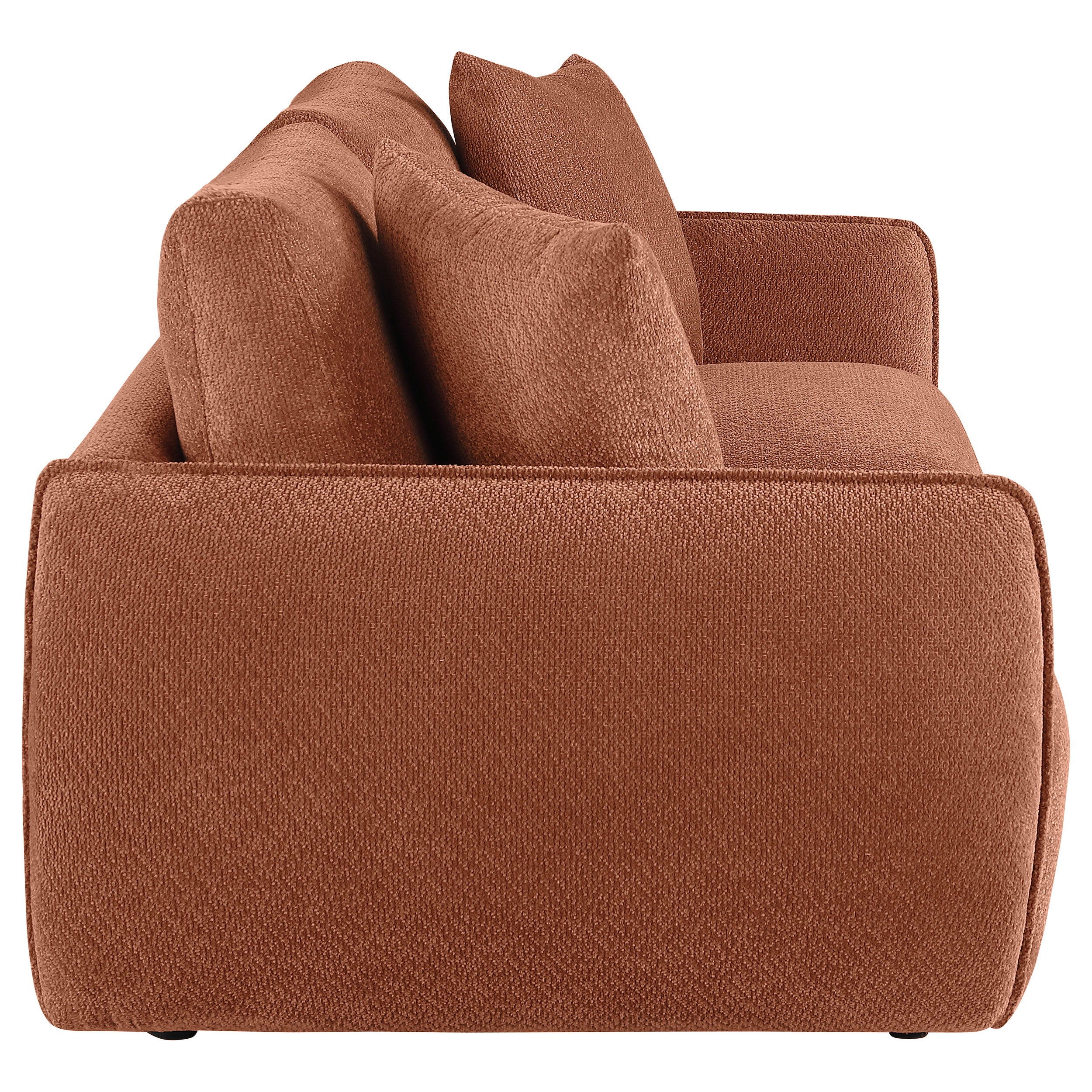 Orange Chenille Upholstered Lounge Loveseat