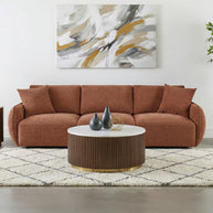 Orange Chenille Lounge Sofa