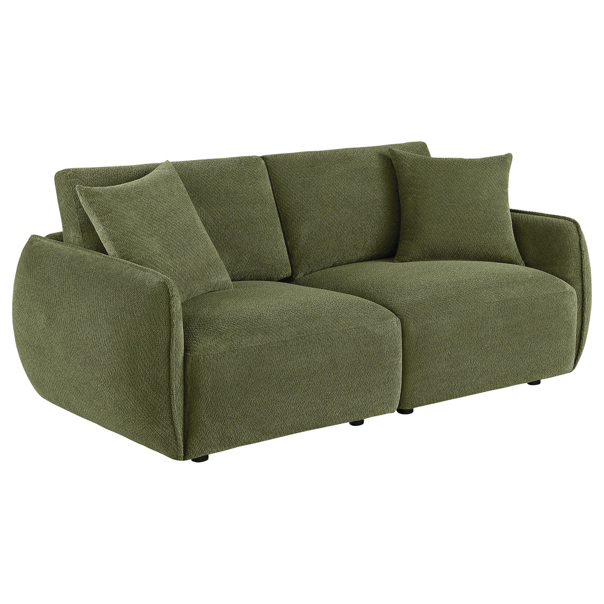 Olive Green Chenille Lounge Loveseat