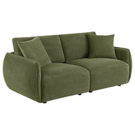 Olive Green Chenille Lounge Loveseat