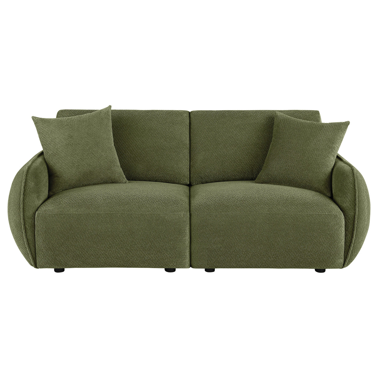 Olive Green Chenille Lounge Loveseat