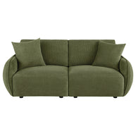 Olive Green Chenille Lounge Loveseat