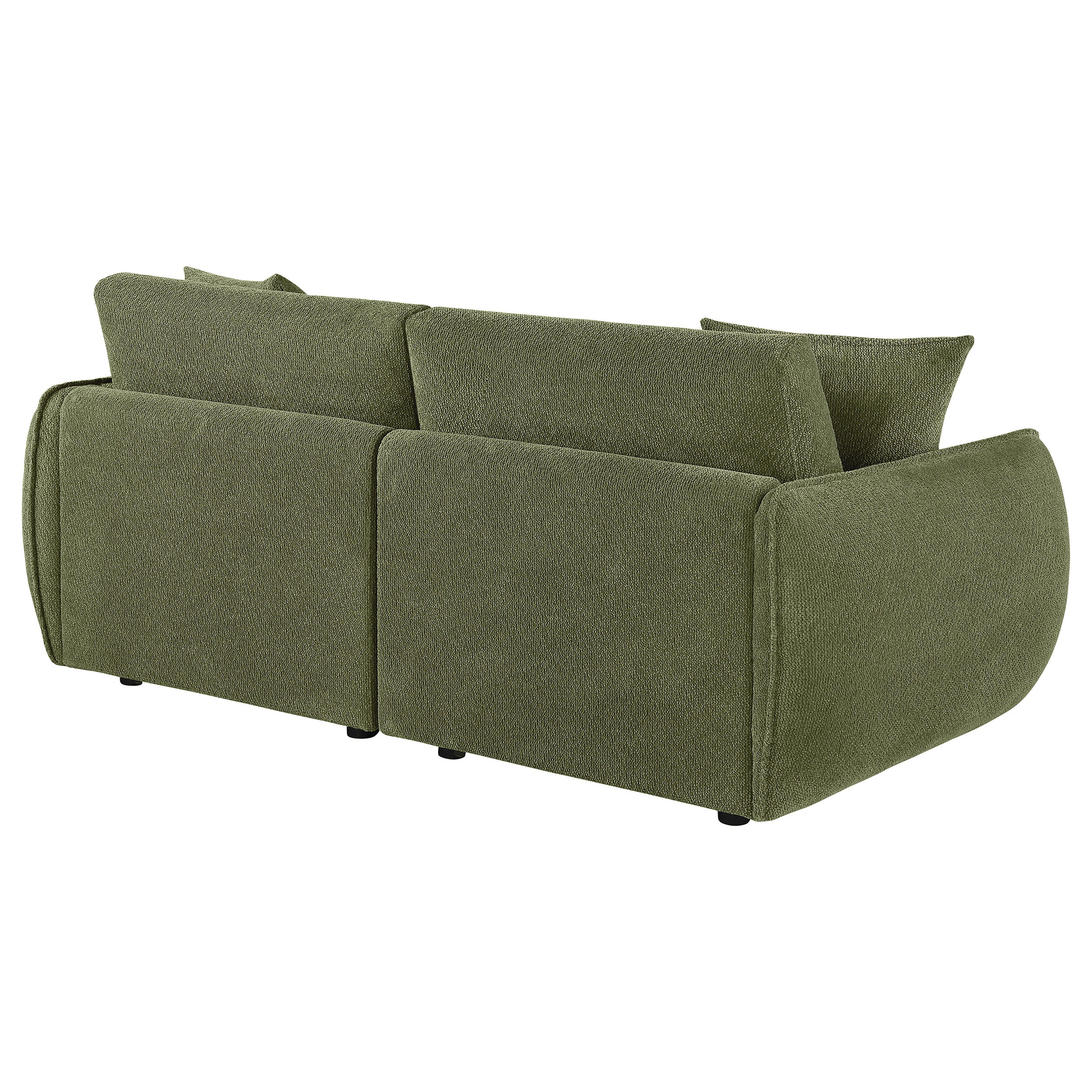 Olive Green Chenille Lounge Loveseat