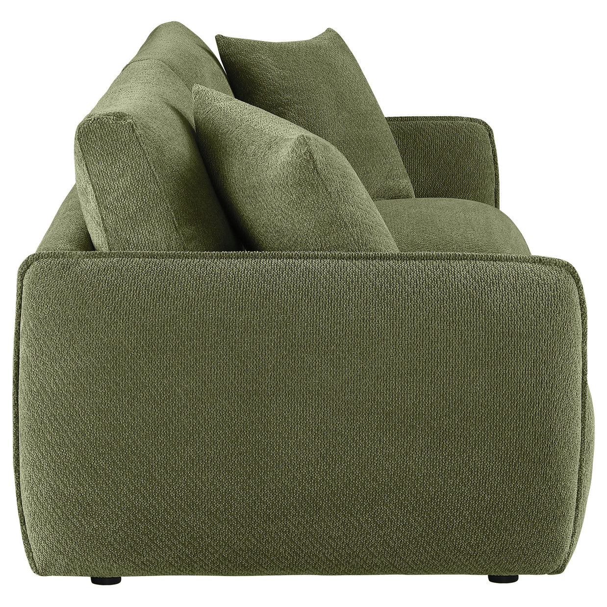 Olive Green Chenille Lounge Loveseat