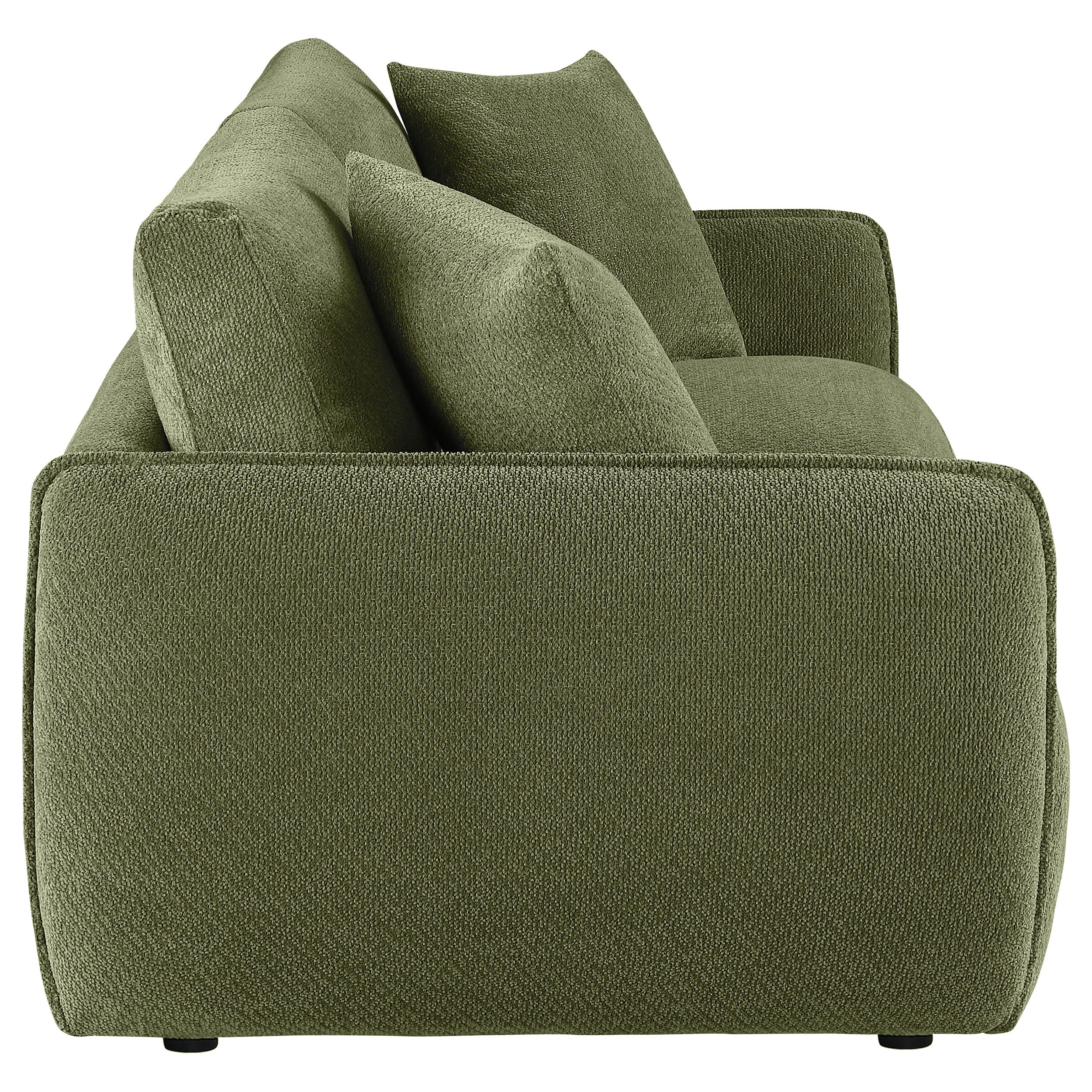 Olive Green Chenille Lounge Loveseat