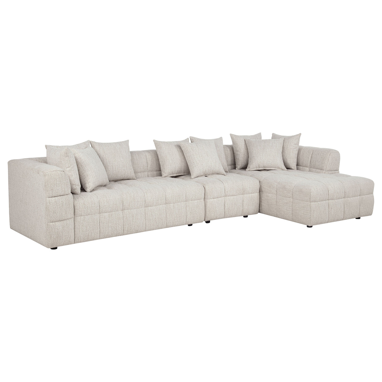 Ivory Modular Sectional Sofa with Chaise