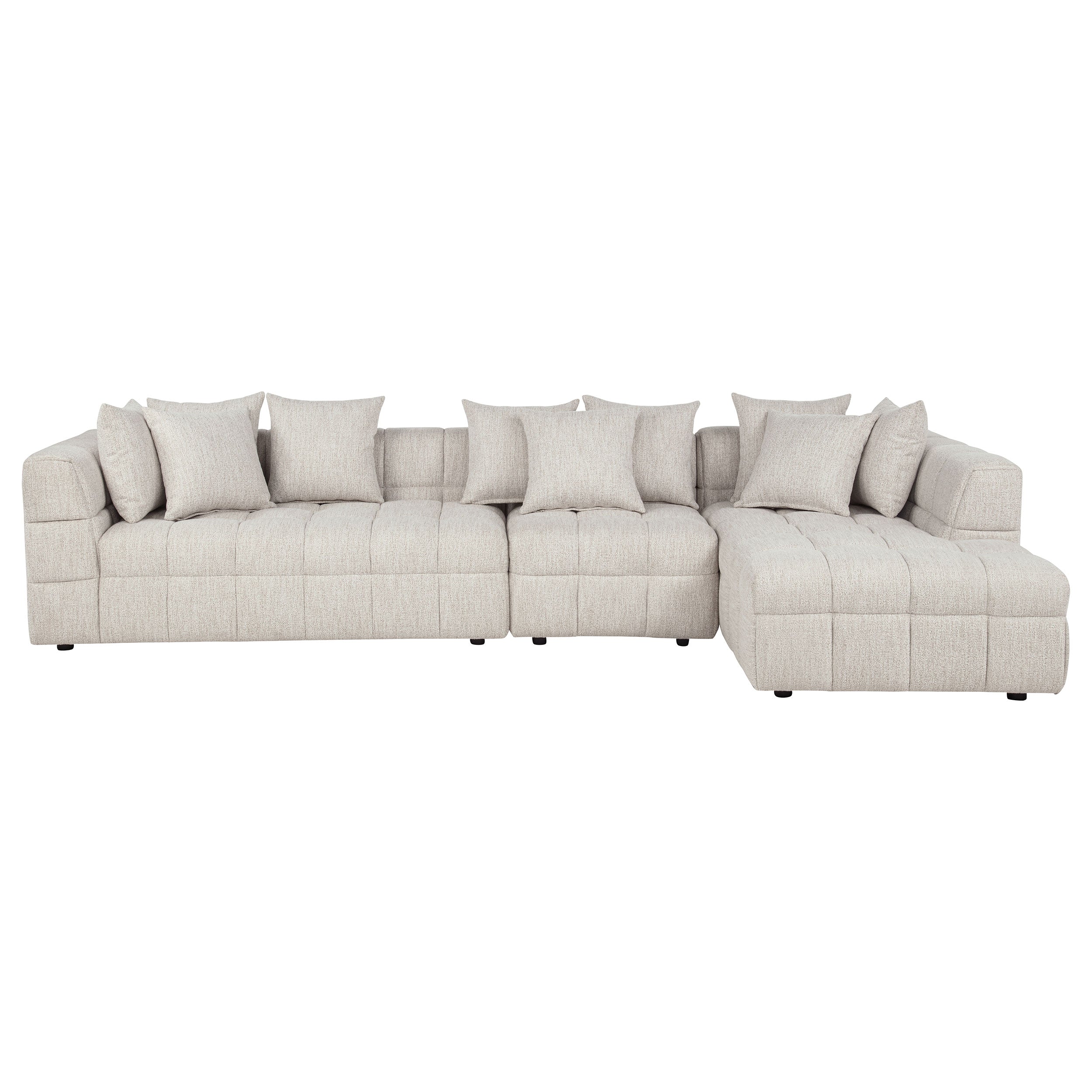 Ivory Modular Sectional Sofa with Chaise
