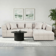 Ivory Modular Sectional Sofa with Chaise
