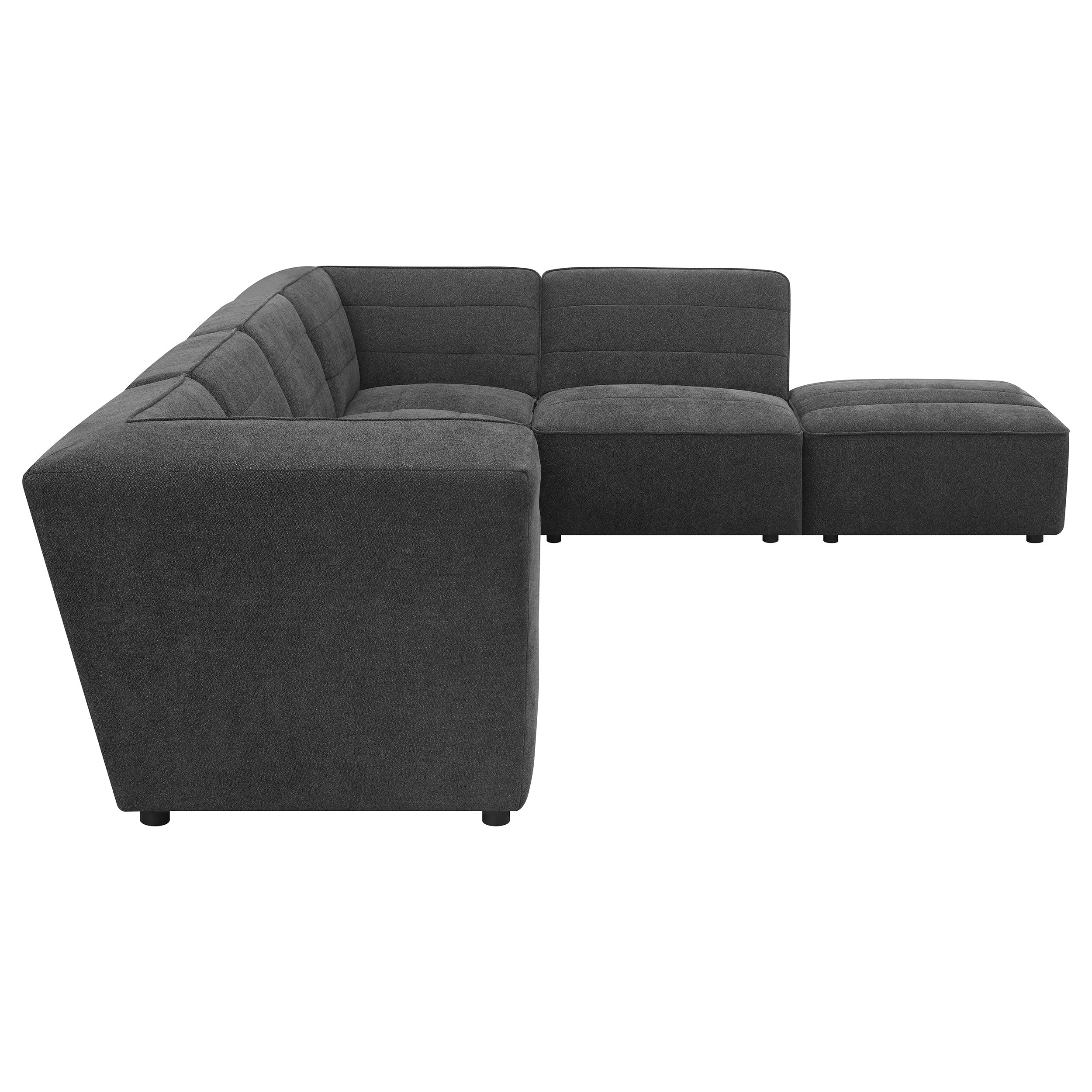 6-Piece Modular Upholstered Sectional Sofa with Ottoman