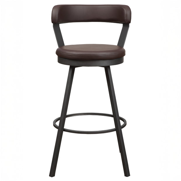 Contemporary Faux Leather Swivel Bar Stool Set