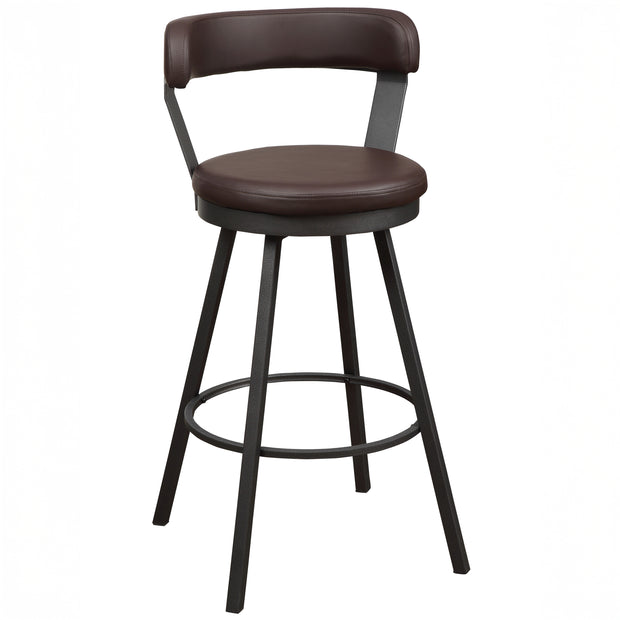 Contemporary Faux Leather Swivel Bar Stool Set