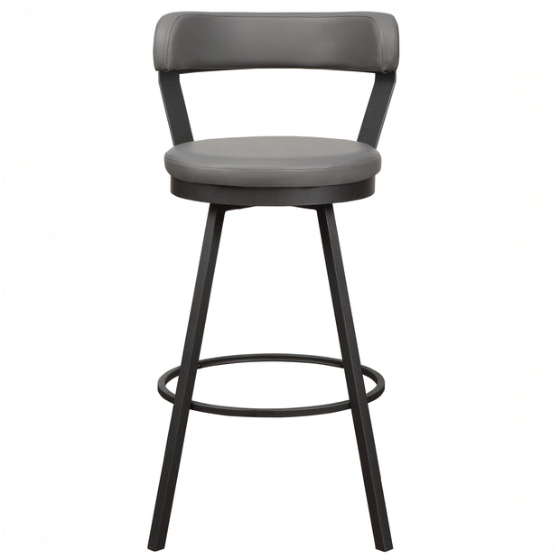 Contemporary Faux Leather Swivel Bar Stool Set