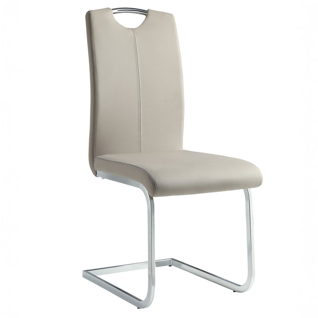 Contemporary Chrome-Finished Dining Chair Set