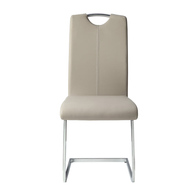 Contemporary Chrome-Finished Dining Chair Set