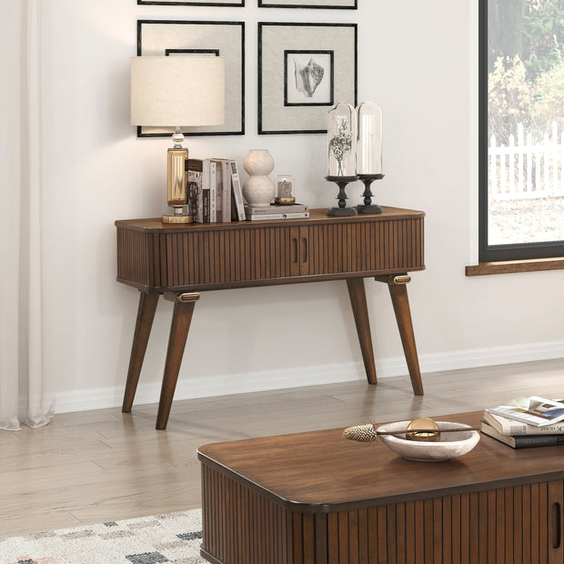 Walnut Tambour Sofa Table