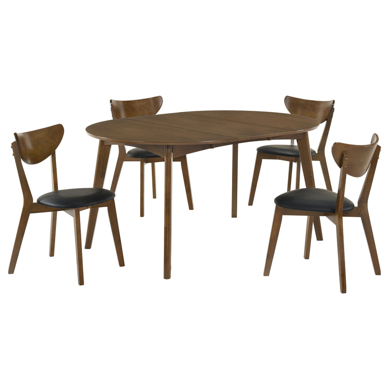 5 PC Dark Walnut Mid-Century Dining Set