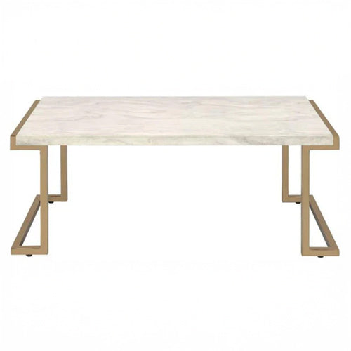 Faux Marble & Metal Coffee Table