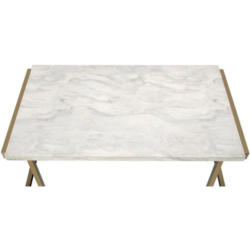 Faux Marble & Metal Coffee Table