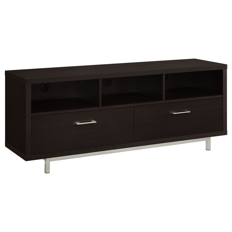 TV Stand with Two Drawers & Chrome Base