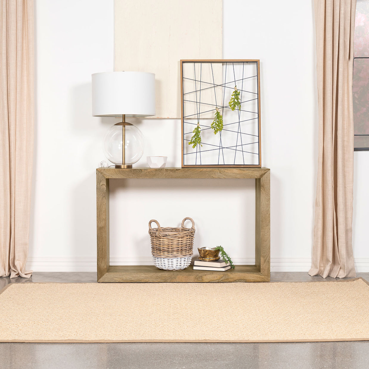Rectangular Wood Sofa Console Table