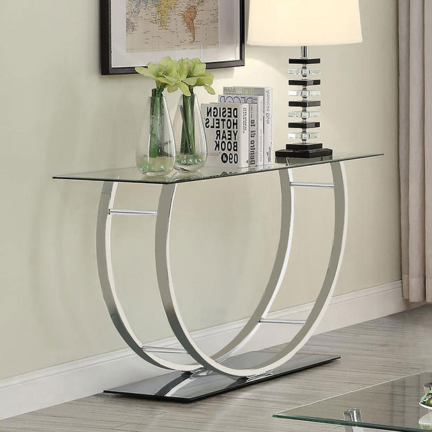 Modern Glass U-Shape Console Table