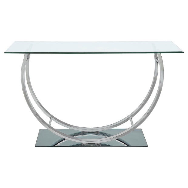 Modern Glass U-Shape Console Table
