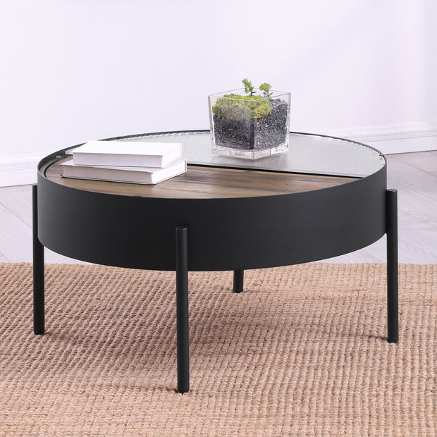 Round Coffee Table with Hidden Storage