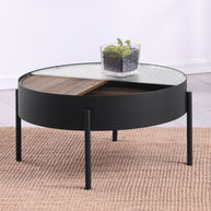 Round Coffee Table with Hidden Storage