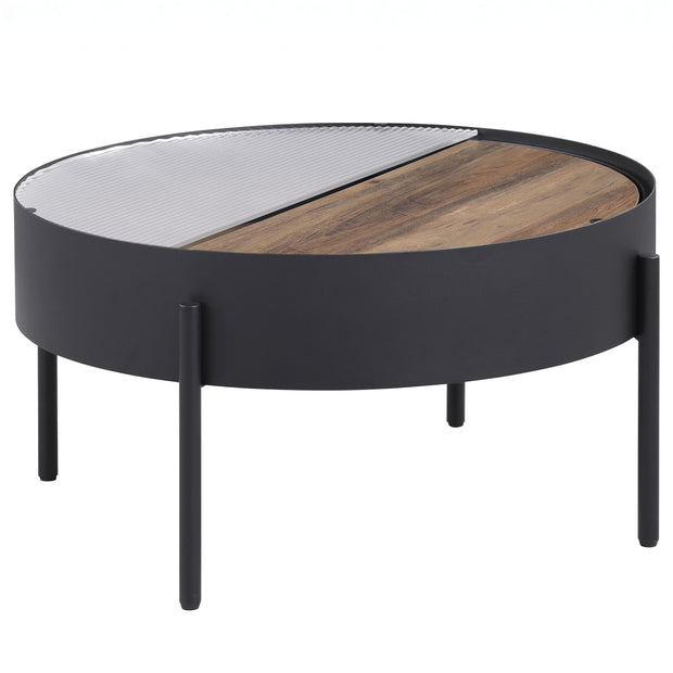 Round Coffee Table with Hidden Storage