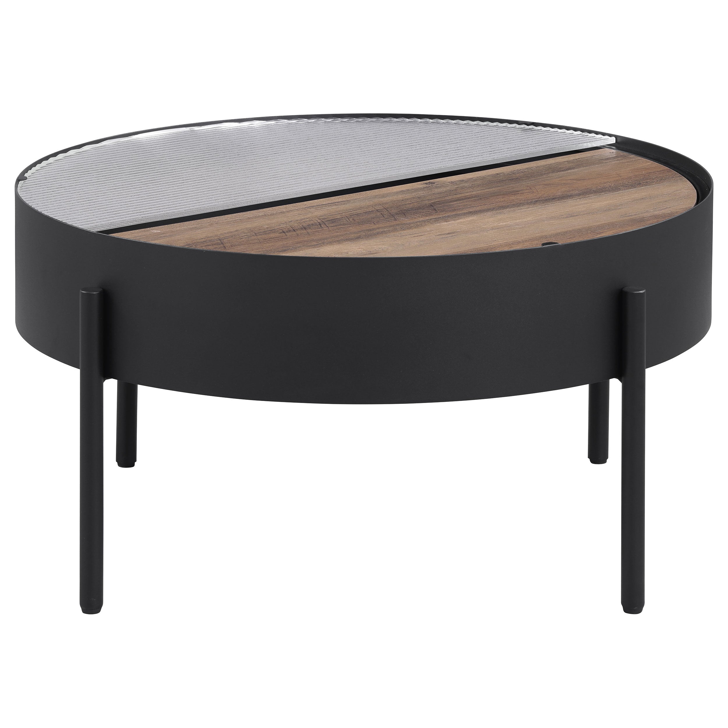 Round Coffee Table with Hidden Storage
