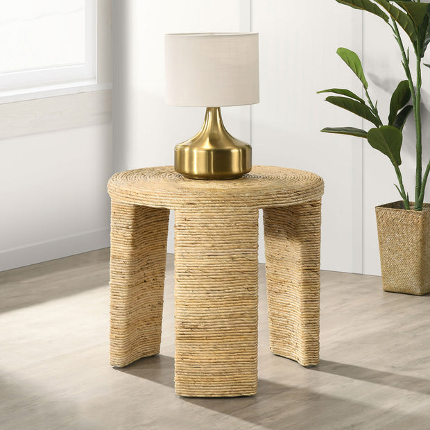 Woven Rattan Round Side Table
