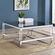 Square Mirrored Glass Coffee Table