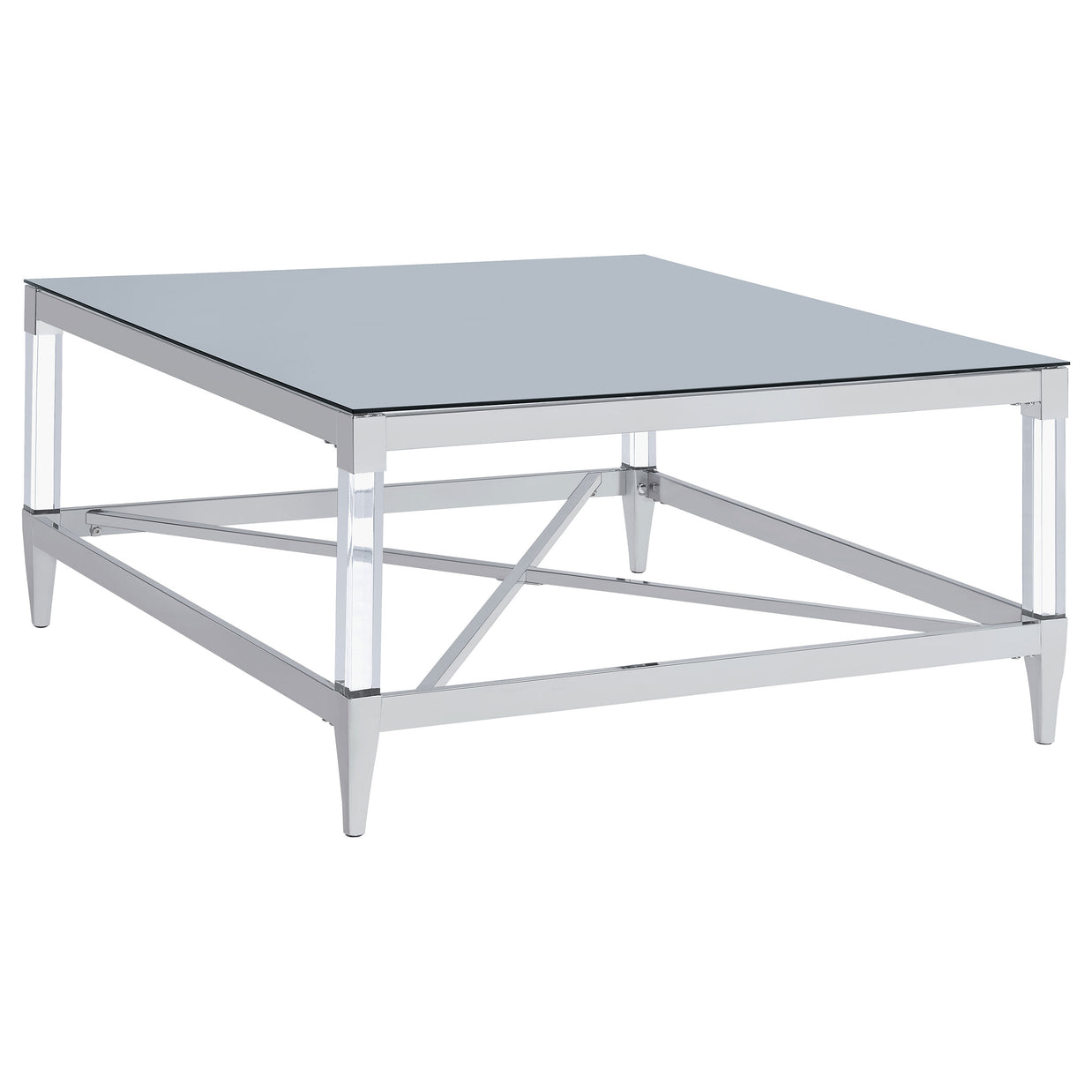 Square Mirrored Glass Coffee Table