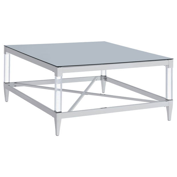 Square Mirrored Glass Coffee Table